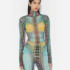 Re-Edition – de blauwe Mesh Print-top met stippenprint