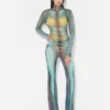 Re-Edition – de blauwe Mesh Print-top met stippenprint