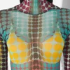 Re-Edition – de blauwe Mesh Print-top met stippenprint