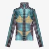 Re-Edition – de blauwe Mesh Print-top met stippenprint
