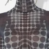Re-Edition – de mesh top met zwart-witte stippenprint Re-Edition – de mesh top met zwart-witte stippenprint