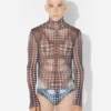 Re-Edition – de mesh top met zwart-witte stippenprint Re-Edition – de mesh top met zwart-witte stippenprint
