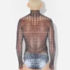 Re-Edition – de mesh top met zwart-witte stippenprint Re-Edition – de mesh top met zwart-witte stippenprint